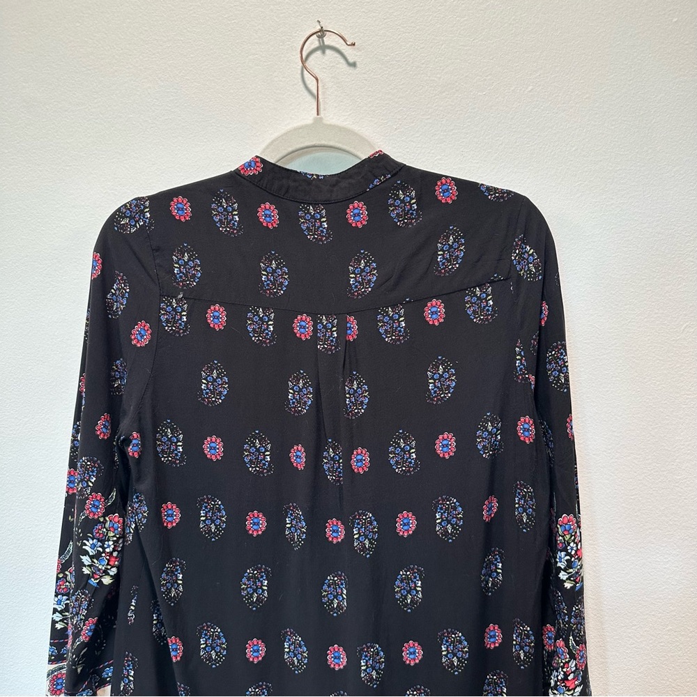 Vic Via Boho V-Neck Button Down Long Sleeve Sheath Shirt Dress Women’s size M - Picture 10 of 10